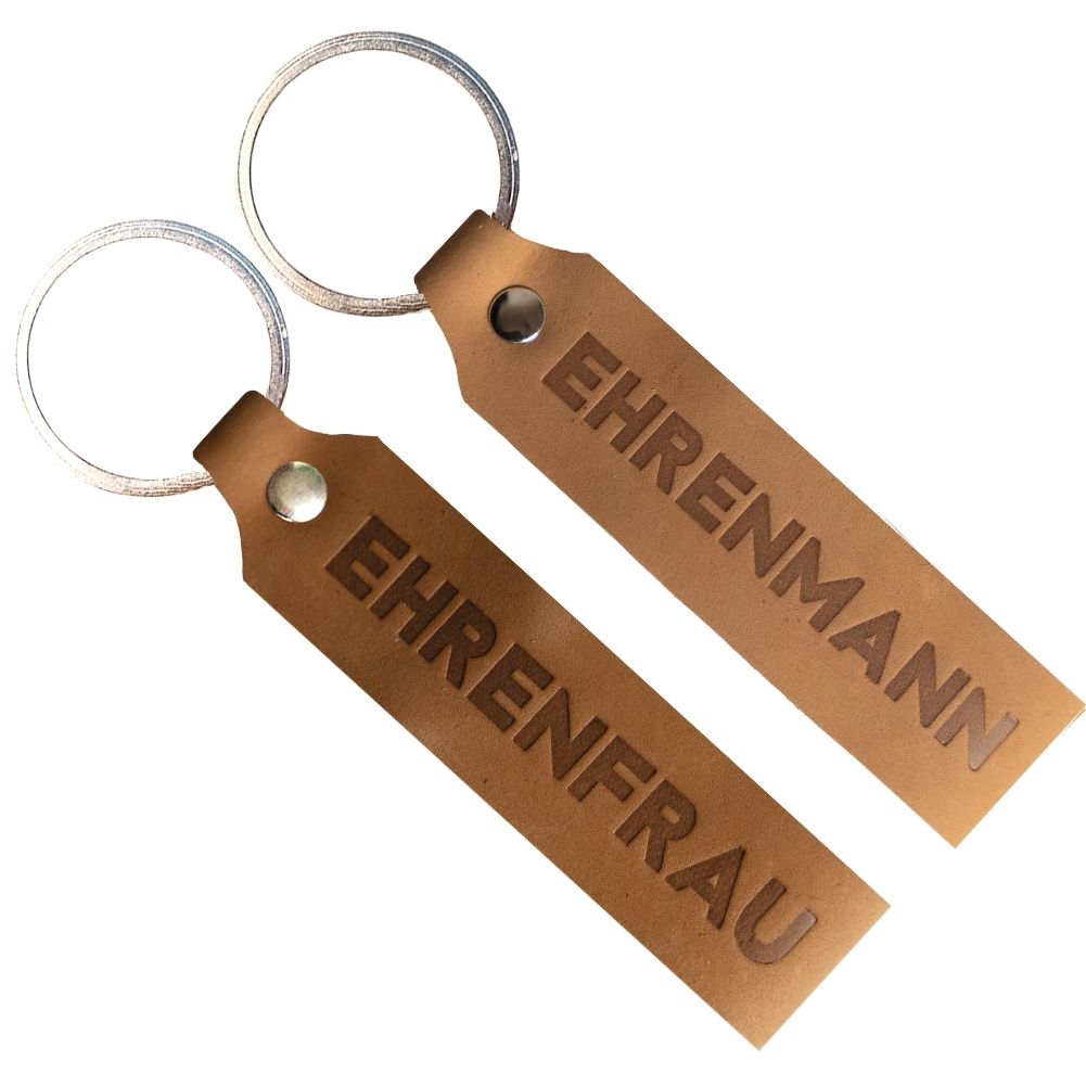 Schlüsselanhänger Ehrenmann und Ehrenfrau hellbraun